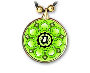 Heart Chakra Sanskrit Mandala Pendant - Handcrafted - each piece unique - Valentine's Day Gift