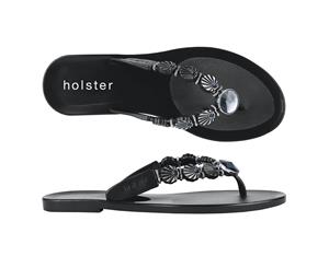 Holster - Women's Seashell Jelly Flip Flop - Black