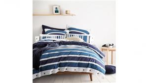 Hunter Navy Queen Quilt Cover Set