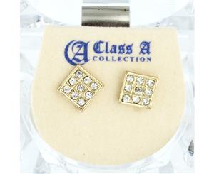 Iced Out Bling Earrings Box - SQUARE gold - Gold