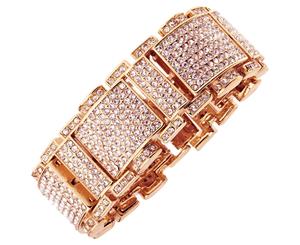 Iced Out Bling Hip Hop Diamond Bracelet - RICK ROSS rose - Rose Gold