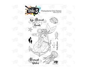 Ink On 3 - Mariner Mermaid 4x6 inch Clear Stamp Set