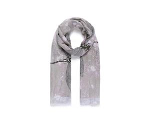 Intrigue Womens/Ladies Large Dragonfly Print Scarf (Grey) - JW906