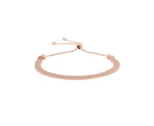 Italian sterling silver rose gold plated 3 row bracelet with extender