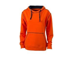 James And Nicholson Womens/Ladies Lifestyle Hoodie (Dark Orange/Navy) - FU487