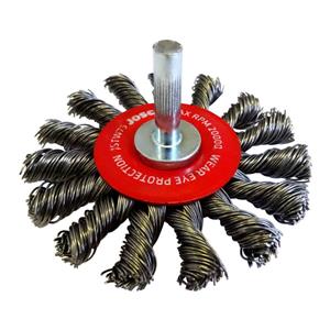 Josco 75mm Mounted Twist Knot Wire Wheel Brush JSTW75