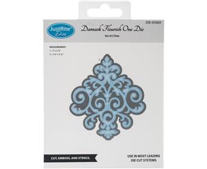 Justrite Custom Dies 2/Pkg-Damask Flourish