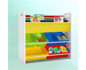 Keezi Kids Bookcase Childrens Bookshelf Toy Storage Organizer 3Tier Display Rack