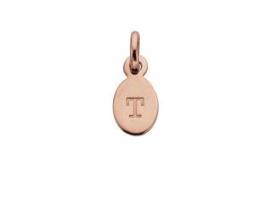 Kirstin Ash Initial Charm w/ 18K Rose Gold Vermeil - T