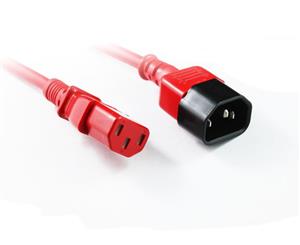 Konix 1M Red IEC C13 to C14 Power Cable