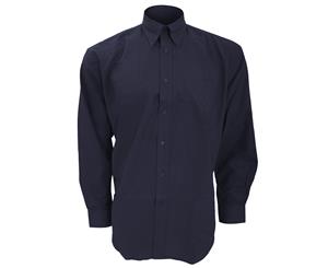 Kustom Kit Mens Workwear Oxford Long Sleeve Shirt (French Navy) - BC603