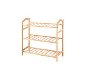 Levede Bamboo Shoe Rack Storage Wooden Organizer Shelf Stand 3 Tiers Layers 70cm