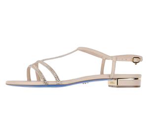 Loriblu Women's Rhinestone Sandal - Beige