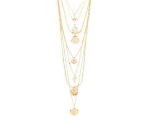 Lovisa Gold Multi Row Coin Pendant Necklace