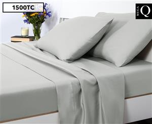 Luxury Living 1500TC Mega Queen Bed Sheet Set - Silver