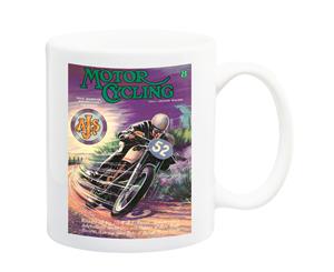 Motorcyle Magazine Vintage Cover Ad AJS Poster Mug - 11 Fluid Oz