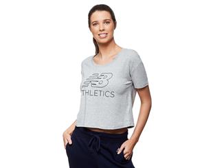 New Balance Women's NB Athletic Cropped Tee / T-Shirt / Tshirt - Grey