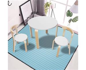 New Modern Stylish Kids Table Chairs Round Wooden Play Set in White Colour