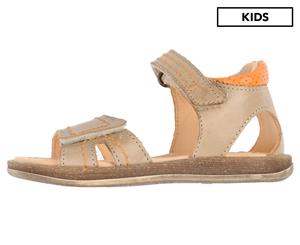 Ocra Boys' Stitched Leather Sandals - Beige