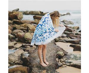 Organic Cotton Round Beach Towel - Watercolour