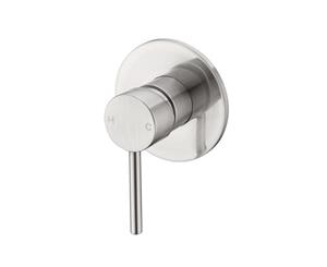 PIN lever round bath shower mixer brushed nickel