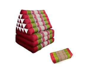 Package Deal Jumbo Thai Triangle Pillow + Arm/Leg Rest Block Set RedGreen