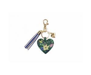 Painted & Pressed Heart Keyring (Green) - CB2139