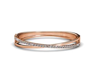 Perfection Bangle Embellished with Swarovski crystals-Rose Gold/Clear