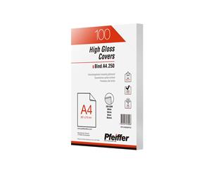 Pfeiffer High Gloss Covers A4 250gsm White 100-Pack (C)