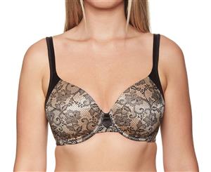 Playtex Women's Modern Curvy T-Shirt Bra - Black/Nude Lace Print