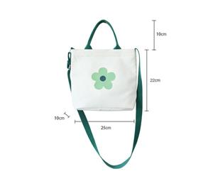 Printed Flower Canvas Messenger Bag - White