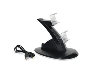 REYTID Charging Dock Compatible with PS4 Twin Floating Controller LED - Wireless Battery Charge Cradle - Dual Station - Black