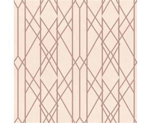 Rasch Portfolio Linear Geometric Wallpaper Pink/Rose Gold (215106)