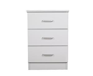 Redfern 3 Drawers Bedside Table/Chest - White