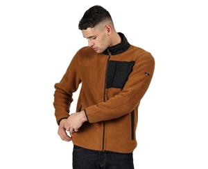 Regatta Mens Cayo Heavyweight Full Zip Fleece Jacket (Brown Tan/Black) - RG4599