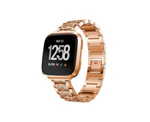 Replacement Band for Fitbit Versa with Rhinestones-Rose Gold