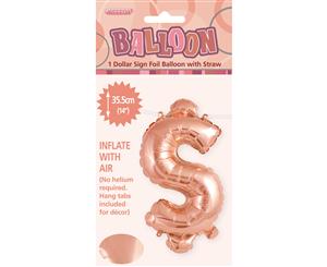 Rose Gold $ Alphabet Foil Balloon 35cm