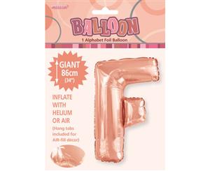 Rose Gold F Alphabet Foil Balloon 86cm