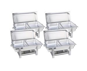 SOGA 4X Stainless Steel Chafing Double Tray Catering Dish Food Warmer