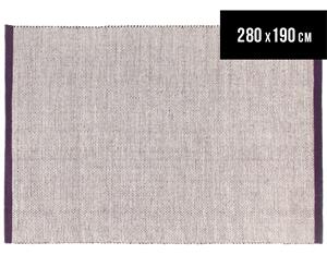 Scandi Floors Artisan Wool 280x190cm Rug - Aubergine