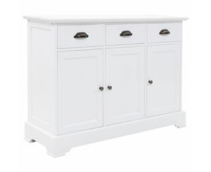 Sideboard with 3 Doors MDF and Pinewood 105x35x77.5cm Side Cabinet