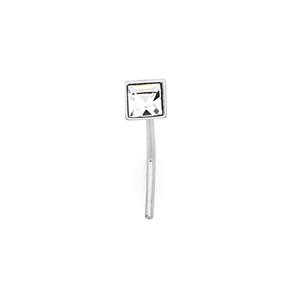 Silver Square CZ Nose Stud