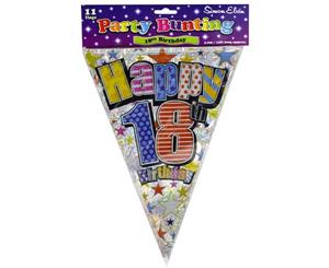 Simon Elvin Happy 18Th Birthday Flag Bunting (12 Foot) (Silver) - SG9071