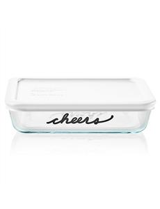 Simply Store 'Cheers' Rectangular Container White Lid 3 Cup