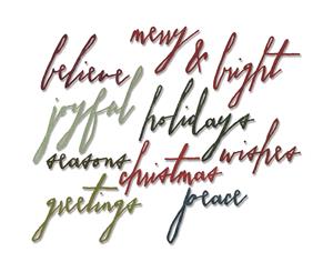 Sizzix Thinlits Dies 11/Pkg By Tim Holtz-Holiday Words/Handwritten