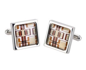 Sonia Spencer Chunky Dome Brown Wallpaper Cufflinks