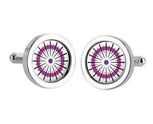 Sonia Spencer Chunky Dome Catherine Wheel Pink Cufflinks