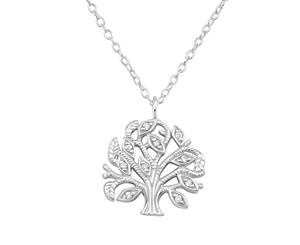 Sterling Silver Cubic Zirconia Tree Of Life Necklace