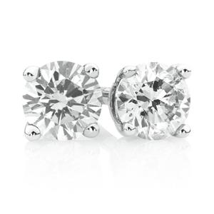 Stud Earrings with 1/2 Carat TW of Diamonds in 18ct White Gold