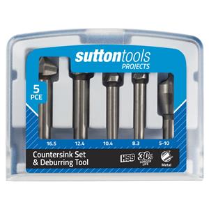 Sutton Tools Projects 5 Piece Countersink Set And Deburring Tool